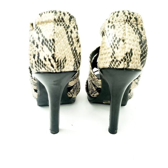 Paprika Snakeskin Reptile Print Peep Toe Heels Women Size 7 Animal Print - Picture 5 of 7